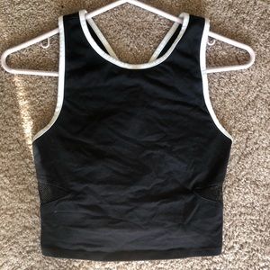 Urban Outfitters Black Crop Tank Keyhole Back